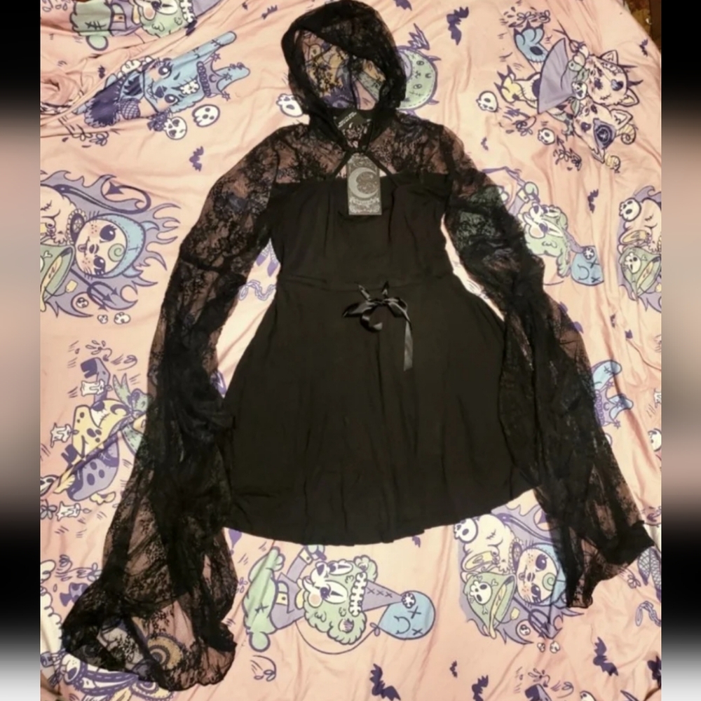 Gothic Lace Dress Hot Topic Dollskill Widow Sourpuss Blackcraft Cult
